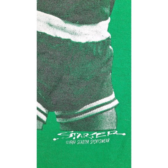 Vintage Larry Bird T-shirt Boston Celtics Green Starter 1989 Basketball Legend - Picture 10 of 14